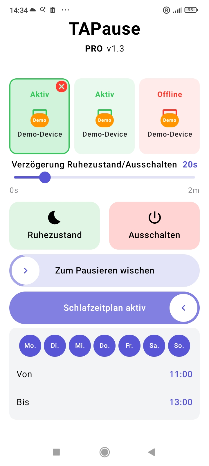 TAPause App auf Android