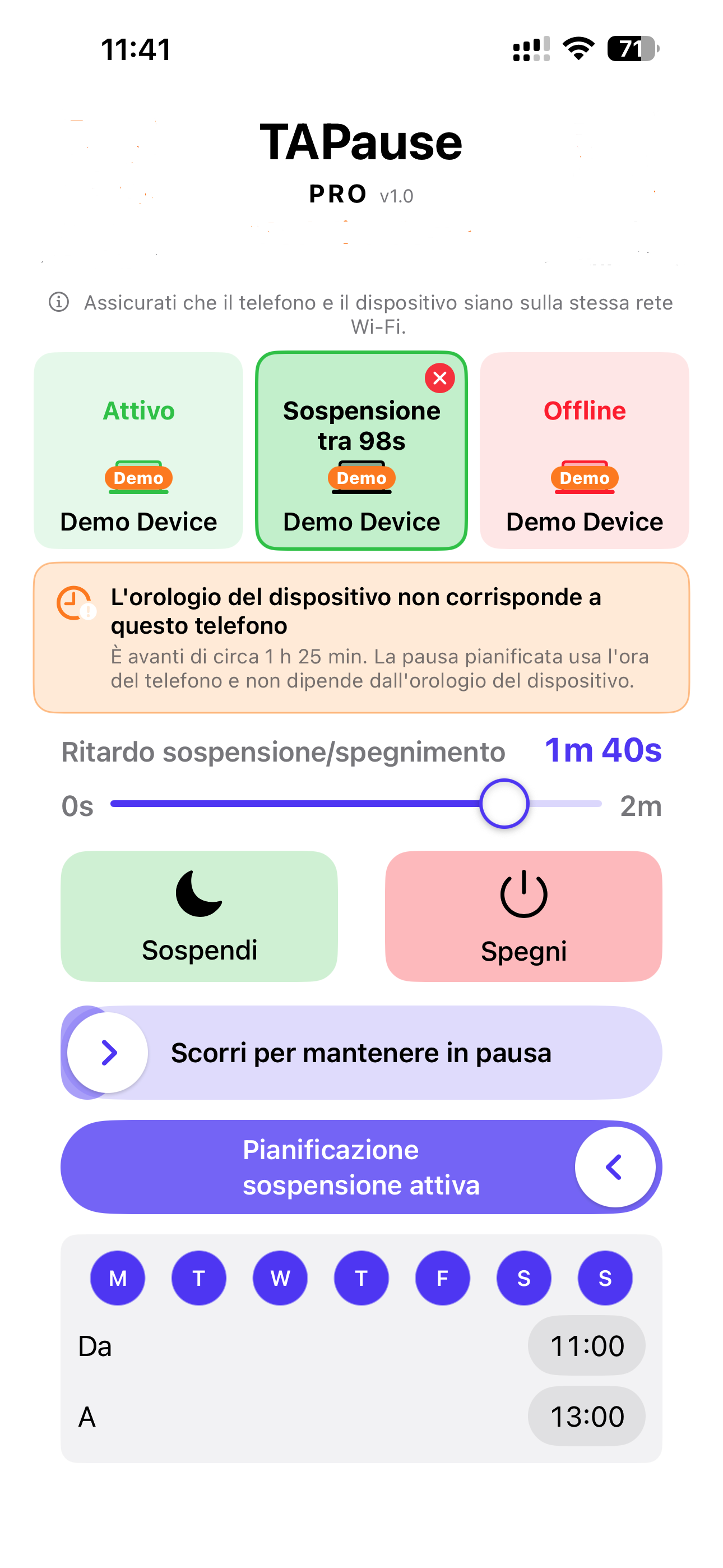 App TAPause su iPhone